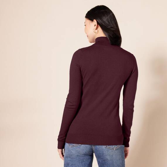 Amazon Essentials Damen Leichter, Langärmeliger Rollkragenpullover, Klassischer Schnitt (Erhältlich In Übergröße), Burgunderrot, XL