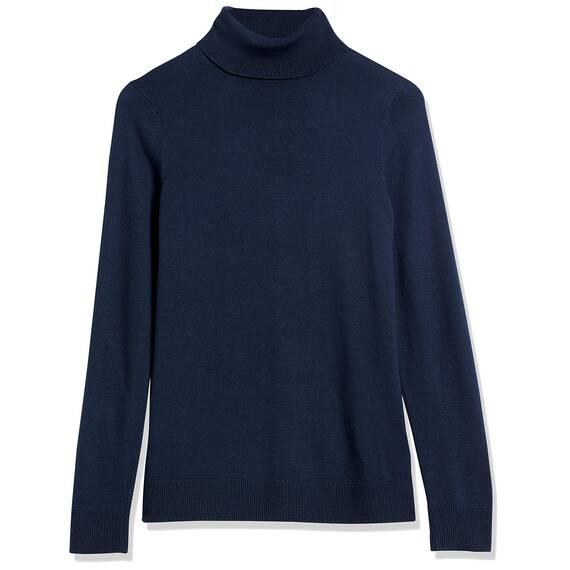 Amazon Essentials Damen Leichter, Langärmeliger Rollkragenpullover, Klassischer Schnitt (Erhältlich In Übergröße), Marineblau, XXL