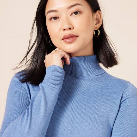 Amazon Essentials Damen Leichter, Langärmeliger Rollkragenpullover, Klassischer Schnitt (Erhältlich In Übergröße), Kornblumenblau, XXL