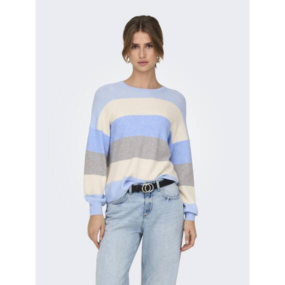 ONLY Damen Onlatia L/S Stripe Pullover KNT Noos Sweater, Kentucky Blue,S