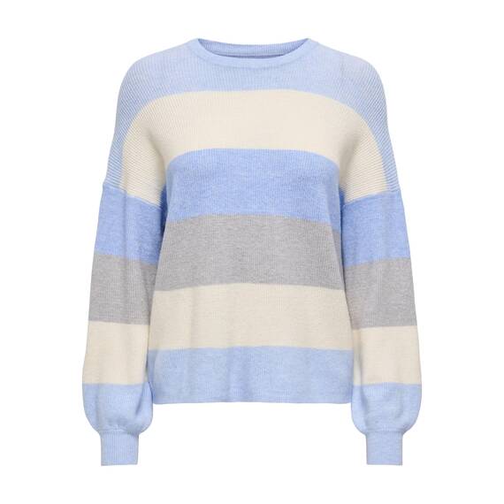 ONLY Damen Onlatia L/S Stripe Pullover KNT Noos Sweater, Kentucky Blue,S