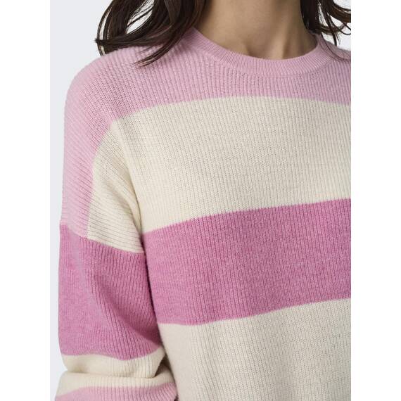 ONLY Damen Onlatia L/S Stripe Pullover Knt Noos Pink Lady/Stripes:w. Jetstream/Moonlight/Pink Yarrow XS