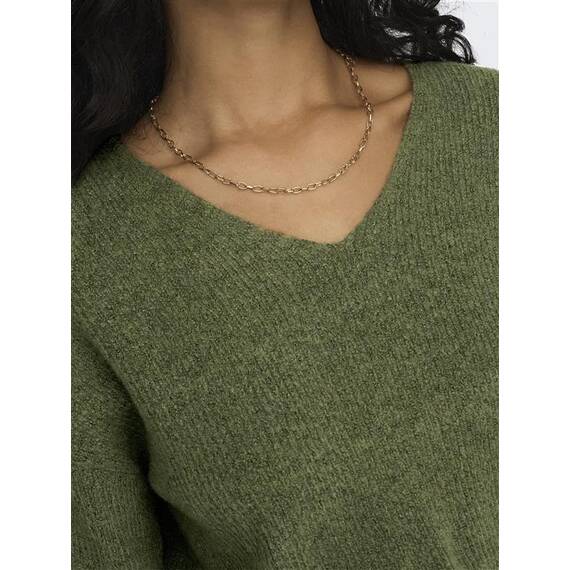 ONLY Damen ONLCAMILLA V-Neck Strickpullover 2-Pack, Winter Moss Melange/Schwarz, XS