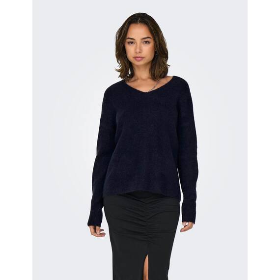 ONLY Damen ONLCAMILLA V-Neck L/S Strickpullover KNT 15204588, Night Sky,XS