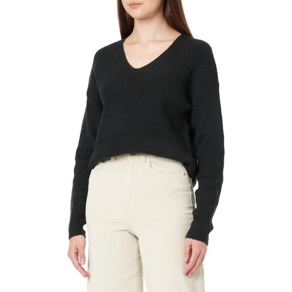 ONLY Damen Onlcamilla V-neck L/S Knt Noos Pullover, Schwarz, XXS EU