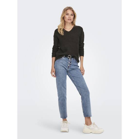 ONLY Damen Onlcamilla V-neck L/S Knt Noos Pullover, Mulch, XS EU