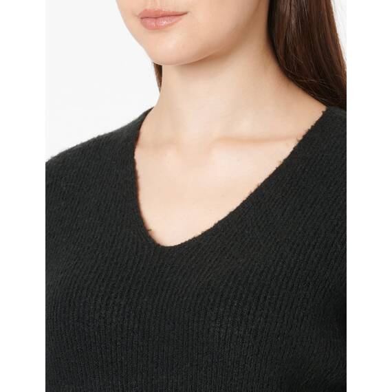 ONLY Damen Onlcamilla V-neck L/S Knt Noos Pullover, Schwarz, XXS EU