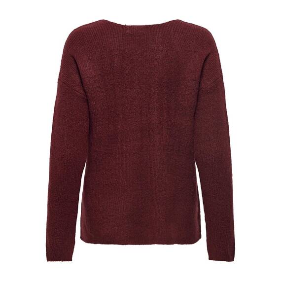 ONLY Damen ONLCAMILLA V-Neck L/S Strickpullover KNT 15204588, Spiced Apple/Detail:melange ,XS