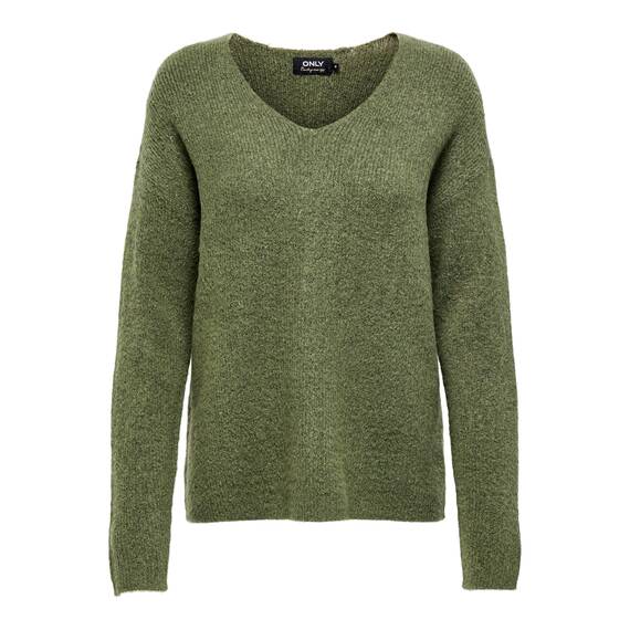 ONLY Damen ONLCAMILLA V-Neck Strickpullover 2-Pack, Winter Moss Melange/Schwarz, XS