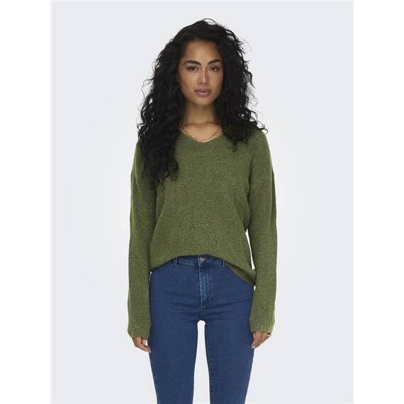 ONLY Damen ONLCAMILLA V-Neck Strickpullover 2-Pack, Winter Moss Melange/Schwarz, S