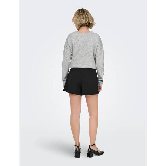 ONLY Damen Warmer Strickpullover | Knitted Basic Stretch Sweater | Langarm V-Ausschnitt Shirt ONLCAMILLA, Farben:Grau, Größe:M