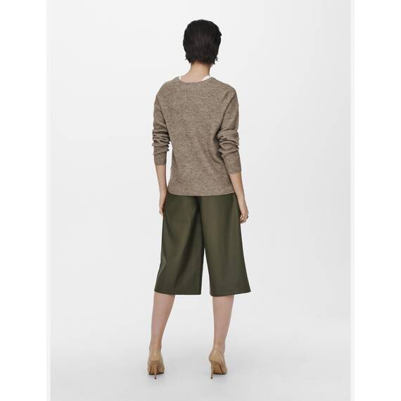 ONLY Damen ONLCAMILLA V-Neck L/S Strickpullover KNT 15204588, Caribou/Detail:Melange,M