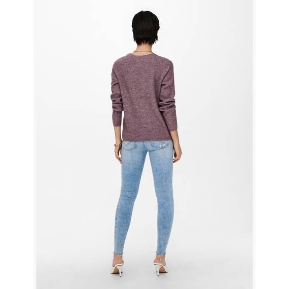 ONLY Damen ONLCAMILLA V-Neck L/S Strickpullover KNT 15204588, Rose Browndetail:Melange,M