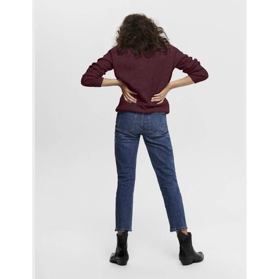 ONLY Damen ONLCAMILLA V-Neck L/S Strickpullover KNT 15204588, Port Royale/Detail:Melange,S