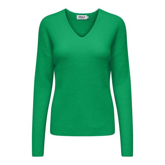 ONLY Damen ONLCAMILLA V-Neck L/S Strickpullover KNT 15204588, Green Bee,M