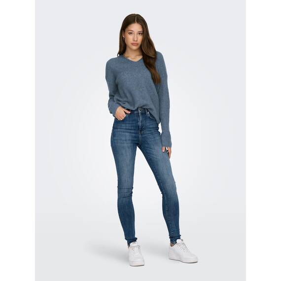 ONLY Damen ONLCAMILLA V-Neck Strickpullover 2-Pack, Blue Mirage Melange/Dark Grey Melange, S