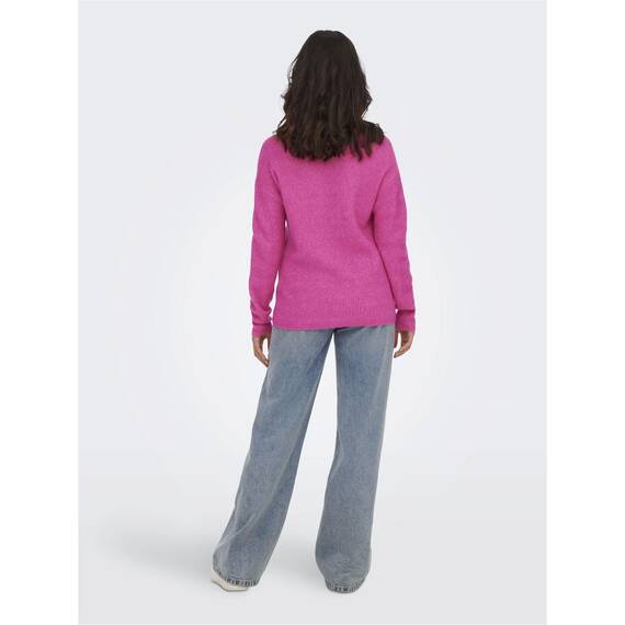 ONLY Damen ONLCAMILLA V-Neck L/S Strickpullover KNT 15204588, Strawberry Moon/Detail:Melange,M