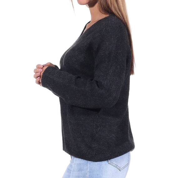 ONLY Damen Pullover 15204588 Dark Grey Melange M