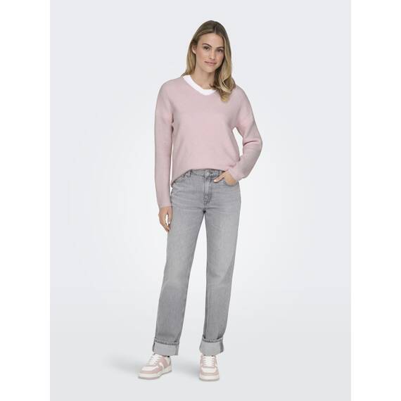 ONLY Damen ONLCAMILLA V-Neck L/S Strickpullover KNT 15204588, Potpourri ,S