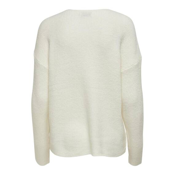 ONLY Damen ONLCAMILLA V-Neck L/S Strickpullover KNT 15204588, Birch/Detail:Melange,S