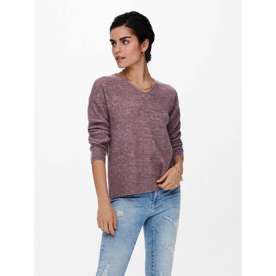 ONLY Damen ONLCAMILLA V-Neck Strickpullover 2-Pack, Rose Brown Melange/Birch Melange, M