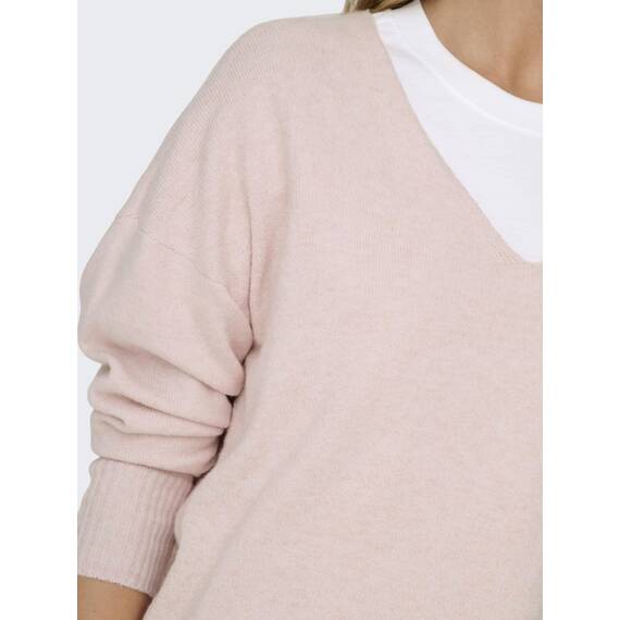 ONLY Damen Strickpullover V-Ausschnitt Sweater Onlrica Life L/S V-Neck Pullo KNT Noos 15224360 ,Blushing Bride ,XS