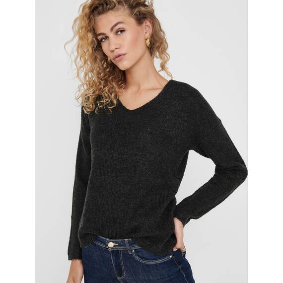 ONLY Damen ONLCAMILLA V-Neck Strickpullover 2-Pack, Blue Mirage Melange/Dark Grey Melange, S