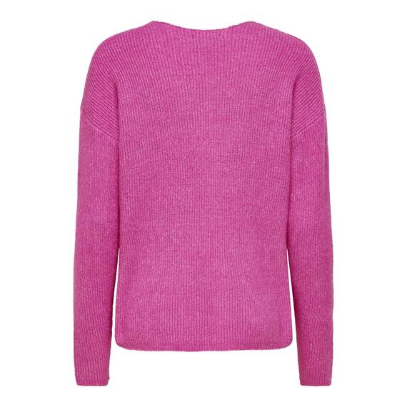 ONLY Damen ONLCAMILLA V-Neck L/S Strickpullover KNT 15204588, Strawberry Moon/Detail:Melange,S