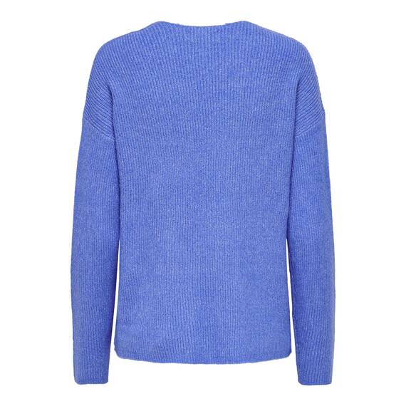 ONLY Damen ONLCAMILLA V-Neck L/S Strickpullover KNT 15204588, Ultramarine/Detail:Melange,S