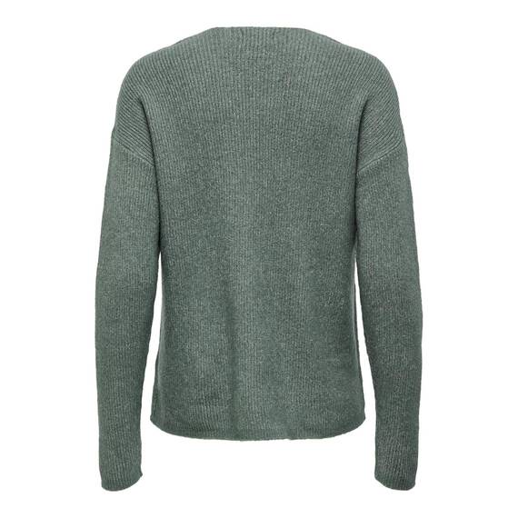ONLY Damen ONLCAMILLA V-Neck L/S Strickpullover KNT 15204588, Laurel Wreath/Detail:Melange,S