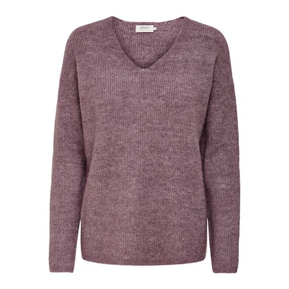 ONLY Damen ONLCAMILLA V-Neck L/S Strickpullover KNT 15204588, Rose Browndetail:Melange,XS