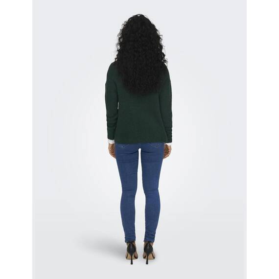 ONLY Damen ONLCAMILLA V-Neck L/S Strickpullover KNT 15204588, Scarab/Detail:melange ,L