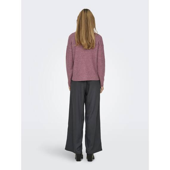 ONLY Damen ONLCAMILLA V-Neck L/S Strickpullover KNT 15204588, Crushed Berry/Detail:Melange,M