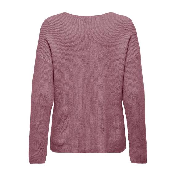 ONLY Damen ONLCAMILLA V-Neck L/S Strickpullover KNT 15204588, Crushed Berry/Detail:Melange,M
