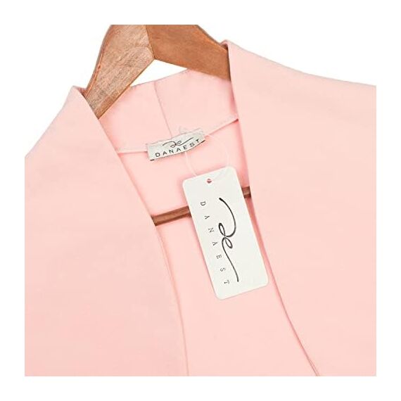 DANAEST Damen Langarm Bolero Festlich Strickjacke Schulterjacke Kurz Top (700), Grösse:M, Farbe:Rosa