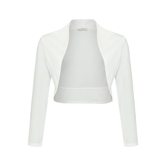 DANAEST Damen Langarm Bolero Festlich Strickjacke Schulterjacke Kurz Top (700), Grösse:L, Farbe:Weiß