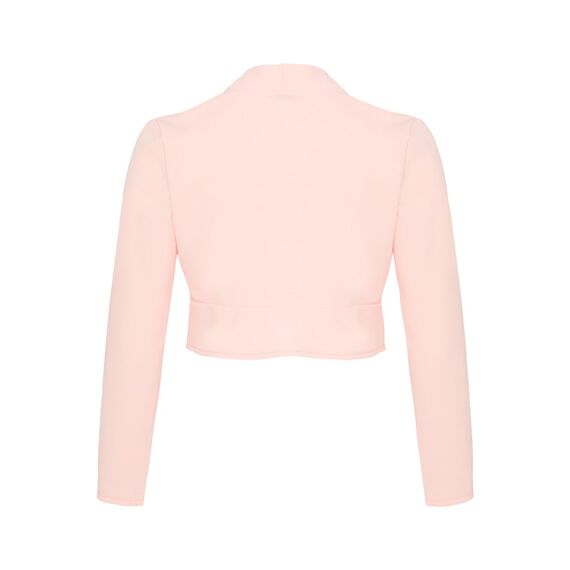 DANAEST Damen Langarm Bolero Festlich Strickjacke Schulterjacke Kurz Top (700) (DE/NL/SE/PL, Alphanumerisch, XS, Regular, Kurz, Rosa)