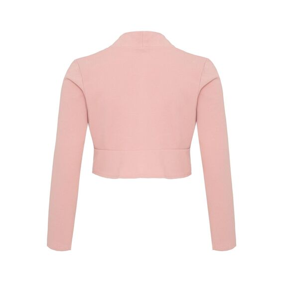 DANAEST Damen Langarm Bolero Festlich Strickjacke Schulterjacke Kurz Top (700), Grösse:S, Farbe:Altrosa