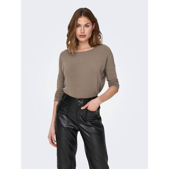 ONLY Damen Onlglamour 3/4 Top JRS Noos Langarmshirt, Walnut, S
