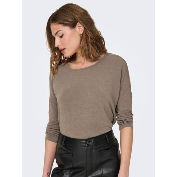 ONLY Damen Onlglamour 3/4 Top JRS Noos Langarmshirt, Walnut, S