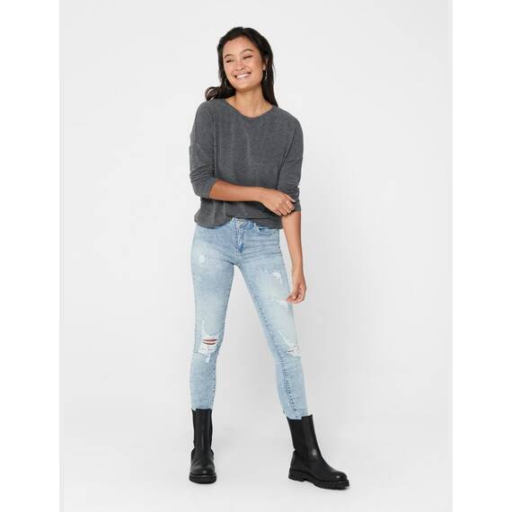 ONLY Damen Onlglamour 3/4 JRS Noos Top, Dark Grey Melange, L EU