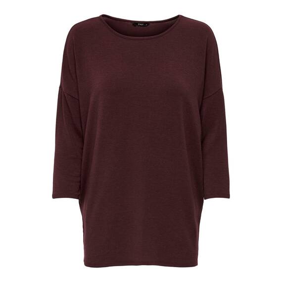 ONLY Damen Onlglamour 3/4 Top JRS Noos Top, Madder Brown,S