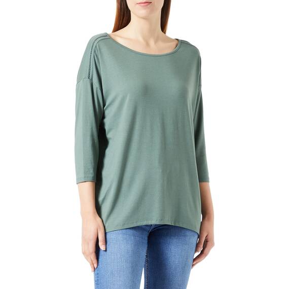 ONLY Damen Onlmoster 3/4 Shoulder Tape Cs Top, Laurel Wreath/Detail:melange, L