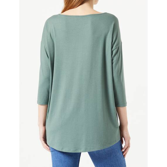 ONLY Damen Onlmoster 3/4 Shoulder Tape Cs Top, Laurel Wreath/Detail:melange, M