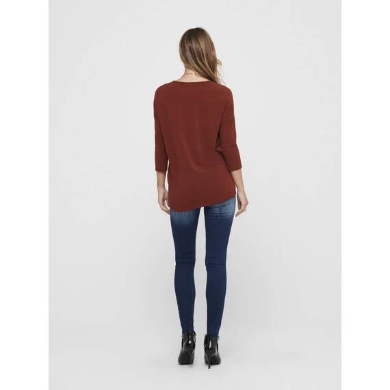 ONLY Damen Onlglamour 3/4 Top JRS Noos Top, Burnt Henna, 3XL