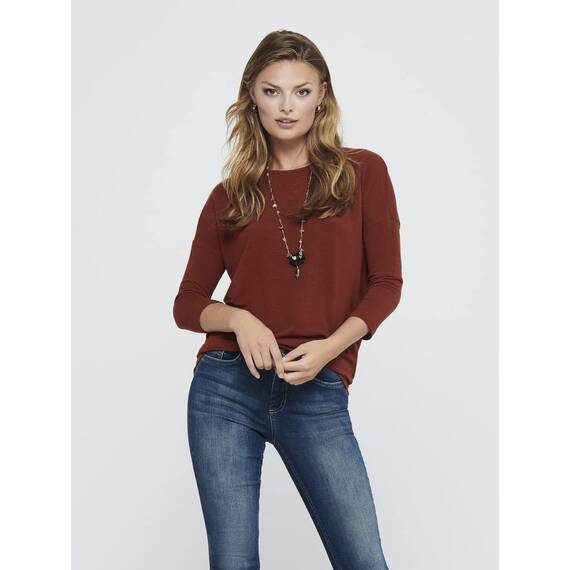 ONLY Damen Onlglamour 3/4 Top JRS Noos Top, Burnt Henna, 3XL