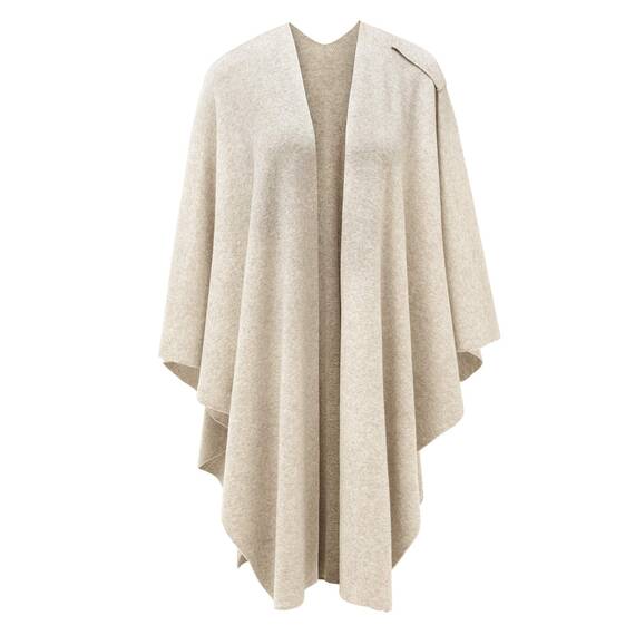 PULI Damen Poncho Schal mit Kaschmir Strick Cape Cardigan für Frauen , 1-beige, Gr. Einheitsgröße