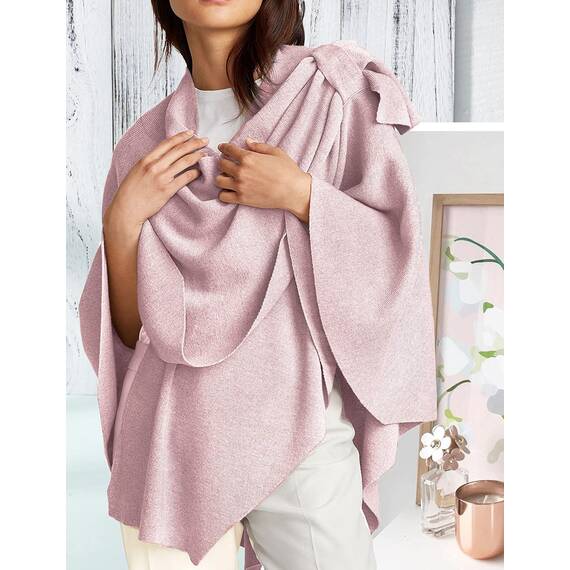 PULI Damen Poncho Schal Cashmere Feeling Strick Cape Cardigan Für Frauen Geschenk Für Mutter