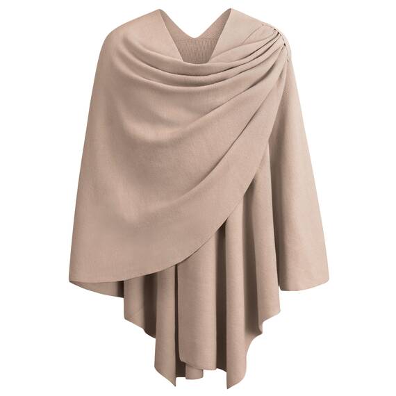 PULI Damen Poncho Schal Cashmere Feeling Strick Cape Cardigan Für Frauen Geschenk Für Mutter