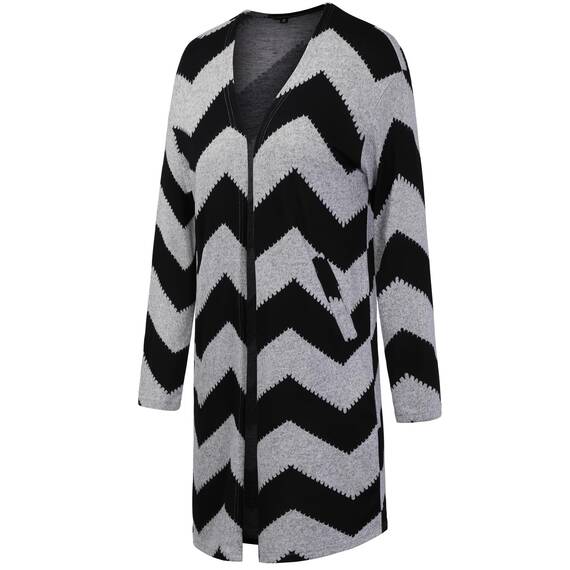 OUGES Strickjacken füR Damen Lang Cardigan Elegante Leicht Strickjacke Herbst Strickjackenpullover mit Taschen M